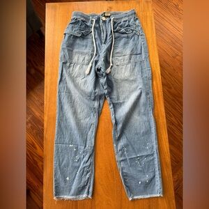 Suzanne Betro Blue Straight Leg Pants